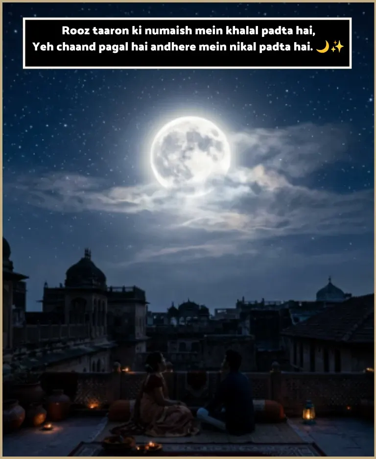 Moon Shayari in English Moon Shayari in English